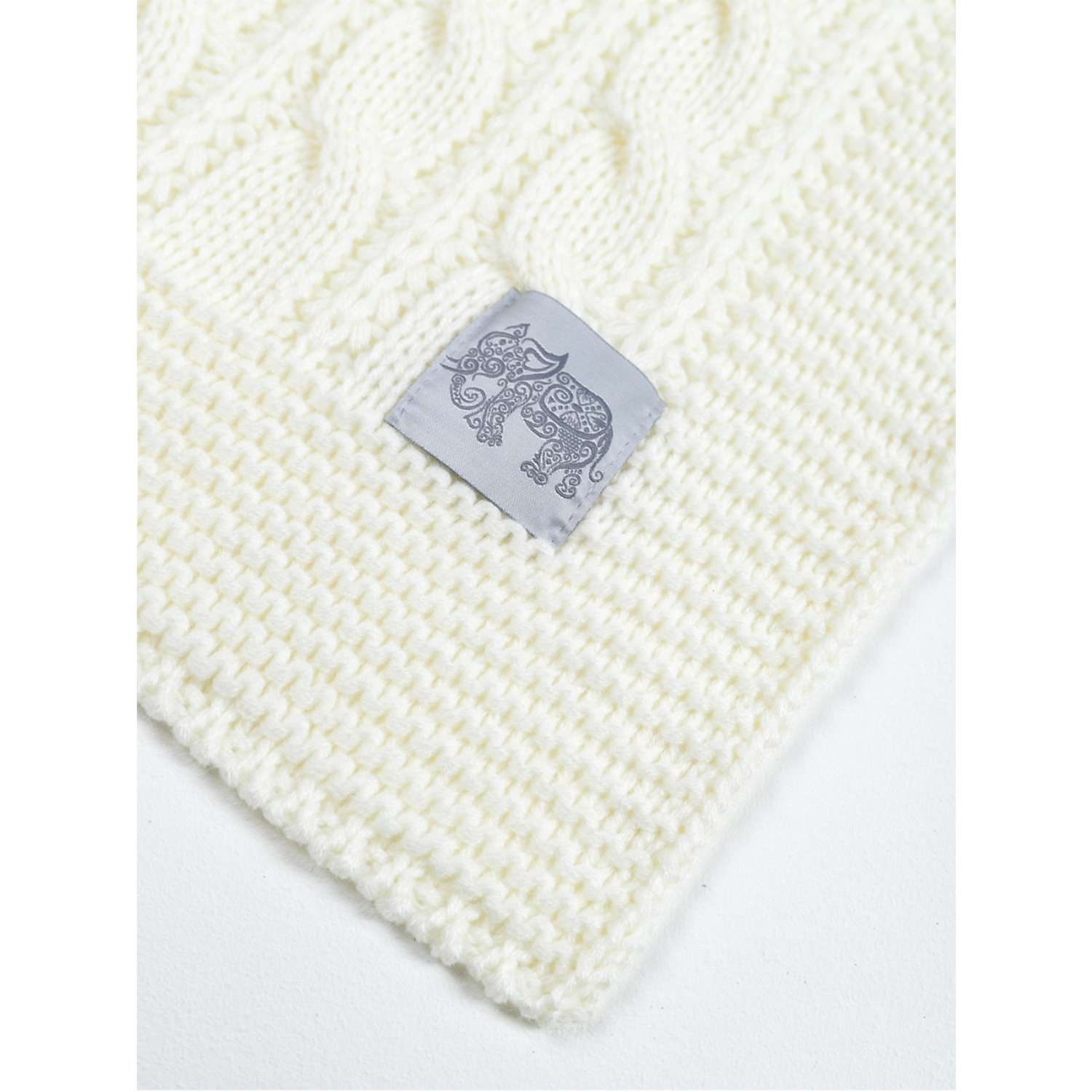 Плед-покрывало детский вязаный WARM WHIFF D-40 молочный на выписку в кроватку 90x110 - фото 2