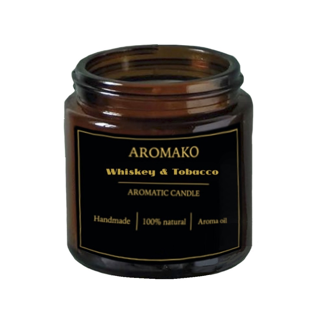 Ароматическая свеча AromaKo Whiskey Tobacco 250 гр - фото 1
