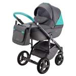 Коляска 2в1 BeBe-mobile Ravenna Sport V114 Серый+Серая кожа+MINT кожаная отделка