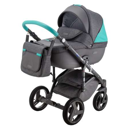 Коляска 2в1 BeBe-mobile Ravenna Sport V114 Серый+Серая кожа+MINT кожаная отделка