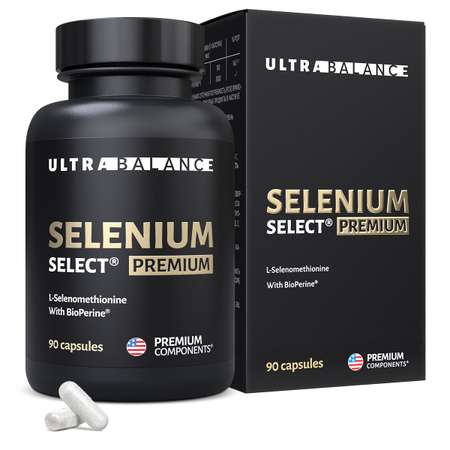 Комплекс Селен селект премиум UltraBalance для женщин и мужчин с биоперином Selenium Select BioPerine БАД 90 капсул