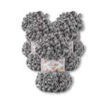 Пряжа для вязания Alize puffy fine 100 г 14.5 м микрополиэстер фантазийная мягкая 833 панда 5 мотков