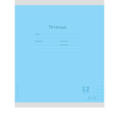 Тетрадь 12л классика Prof Press Крупная клетка голубая комплект 10 штук