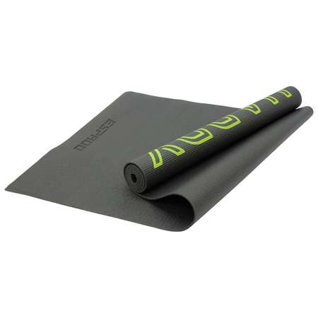 Коврик для йоги и фитнеса Espado PVC 173*61*0.3 см черный зеленый(принт) ES2124-2