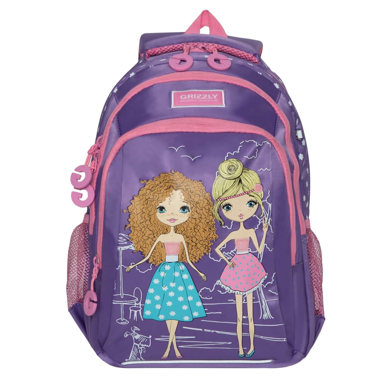 Рюкзак школьный Grizzly Модницы Фиолетовый RG-966-3/2 - фото 1