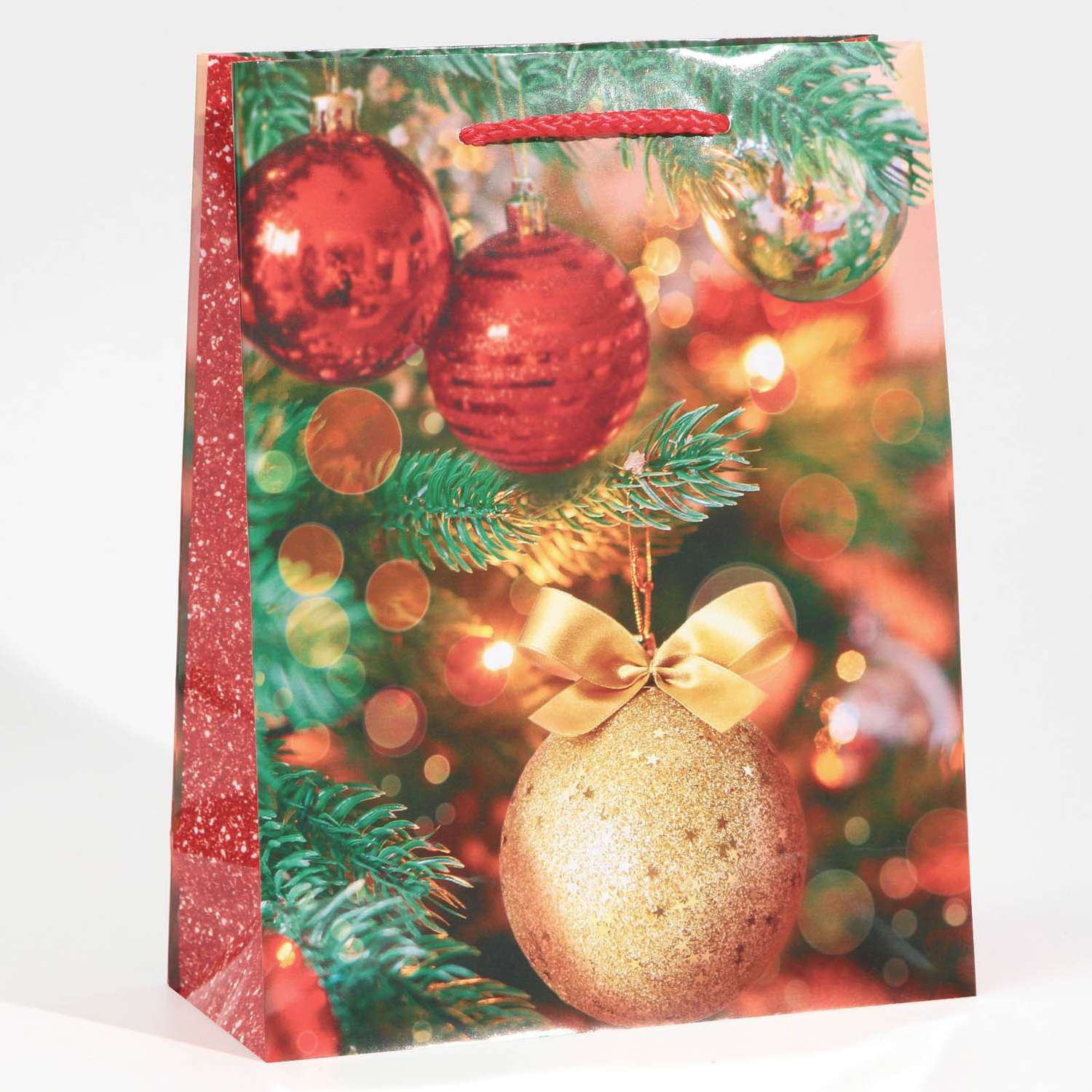 Пакет Sima-Land ламинированный вертикальный «Новогодние шарики». MS 18×23×8 см - фото 1