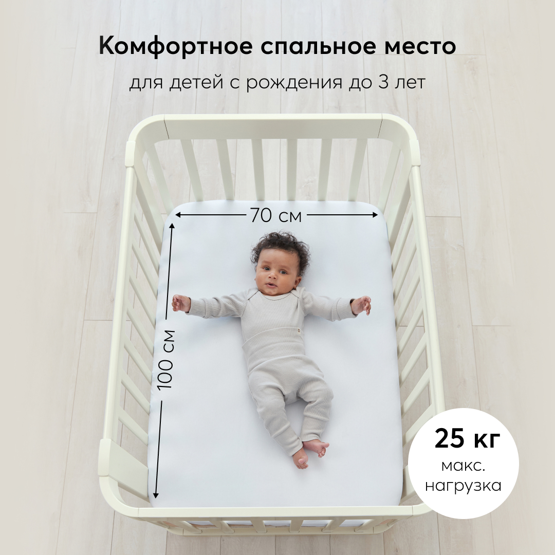 Детская кроватка Happy Baby прямоугольная, продольный маятник (зеленый, белый) - фото 13