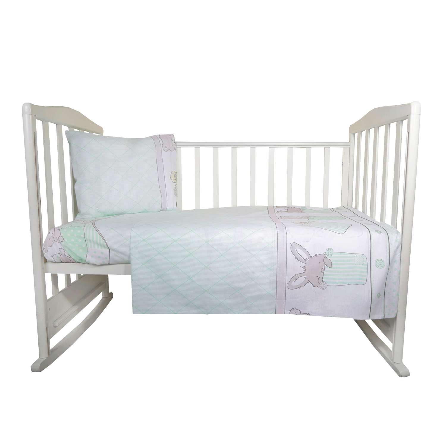Комплект постельного белья Эдельвейс Кармашки Зеленый 3предмета 10055 - фото 1