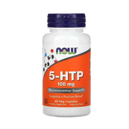 Аминокислота 5 HTP Now 5 гидрокситриптофан 100мг 60 капсул для похудения настроения сна