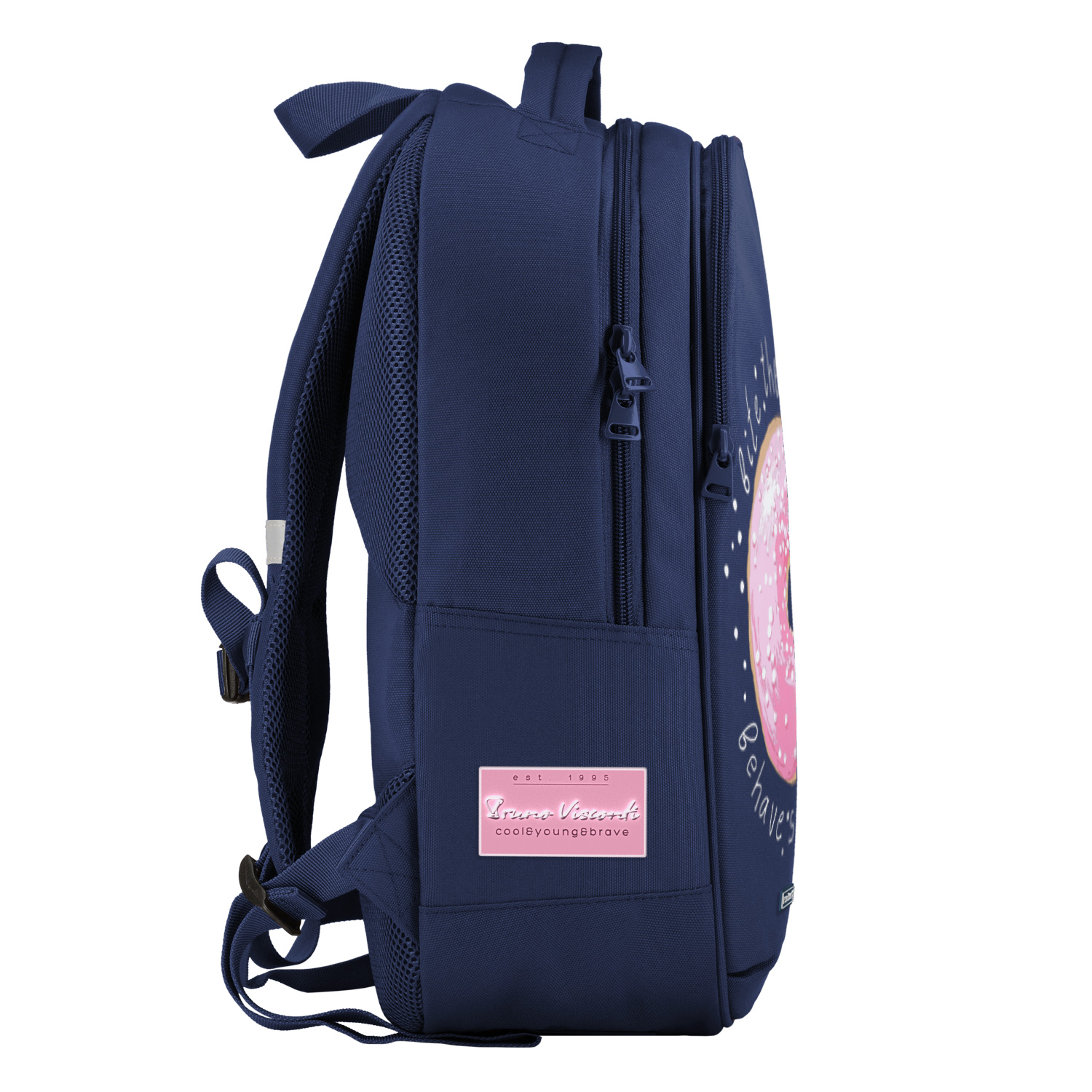Рюкзак школьный Bruno Visconti синий с эргономичной спинкой DONUT - фото 3
