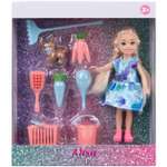 Кукла детская 1TOY Alisa Little Love с аксессуарами блондинка с косичками маленькая 14 см