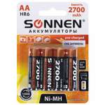 Батарейки аккумуляторные Sonnen АА пальчиковые 4 штуки заряжаемые