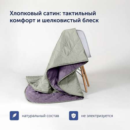 Комплект покрывало+2 наволочки buyson BuyColor Фиалка/Шалфей 240x260/45x45см