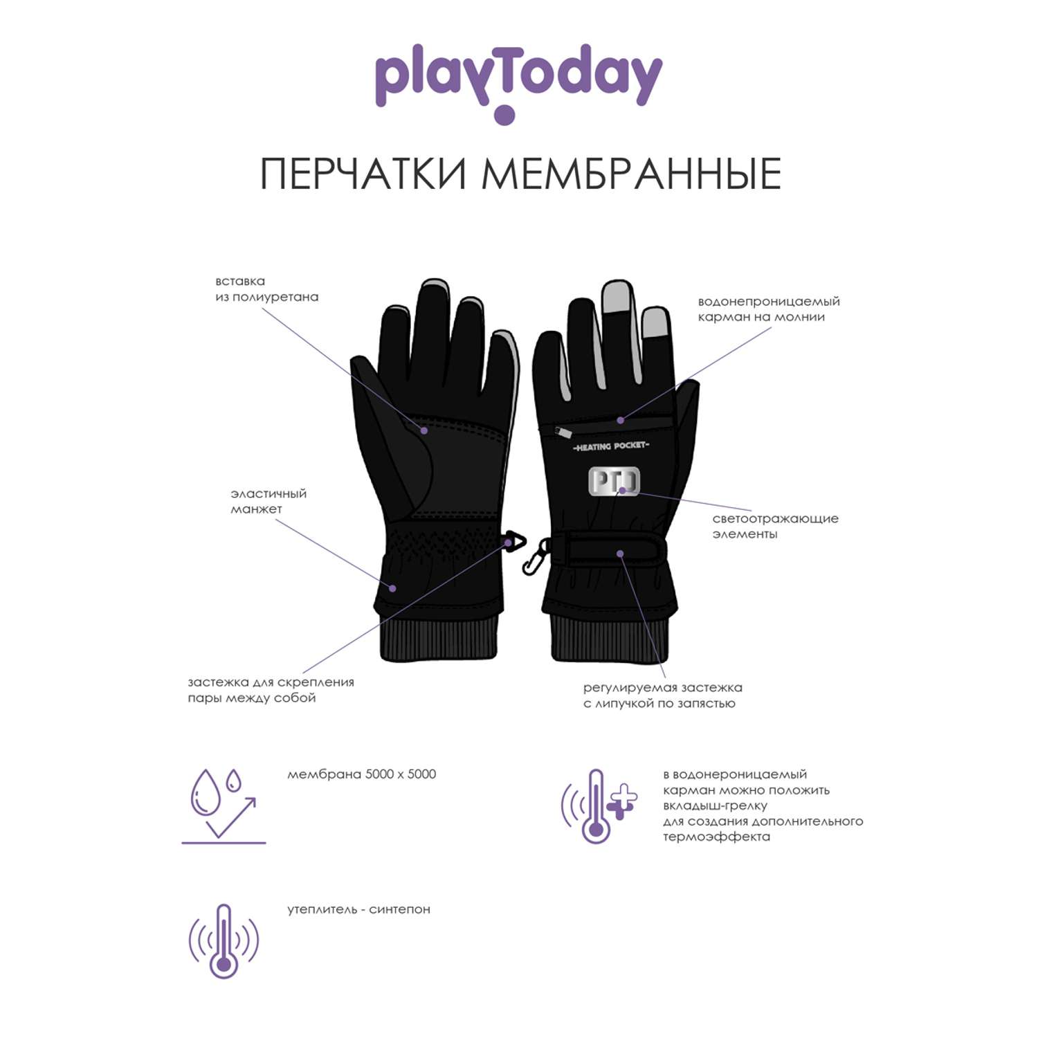 Перчатки PlayToday 32321043 - фото 5