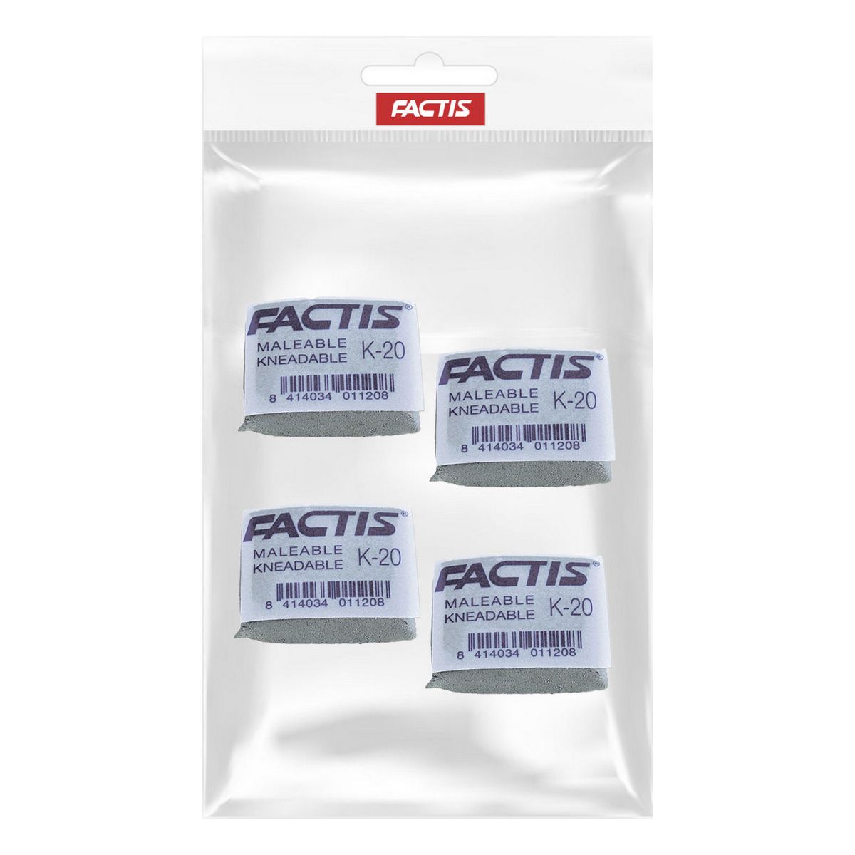 Ластик-клячка FACTIS K 20 серый прямоугольный супермягкий 4шт - фото 5