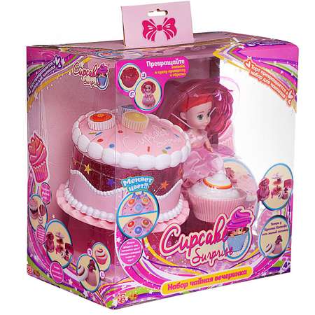 Игровой набор Чайная вечеринка ABTOYS куколка Capecake Surprise с питомцем цвет розовый