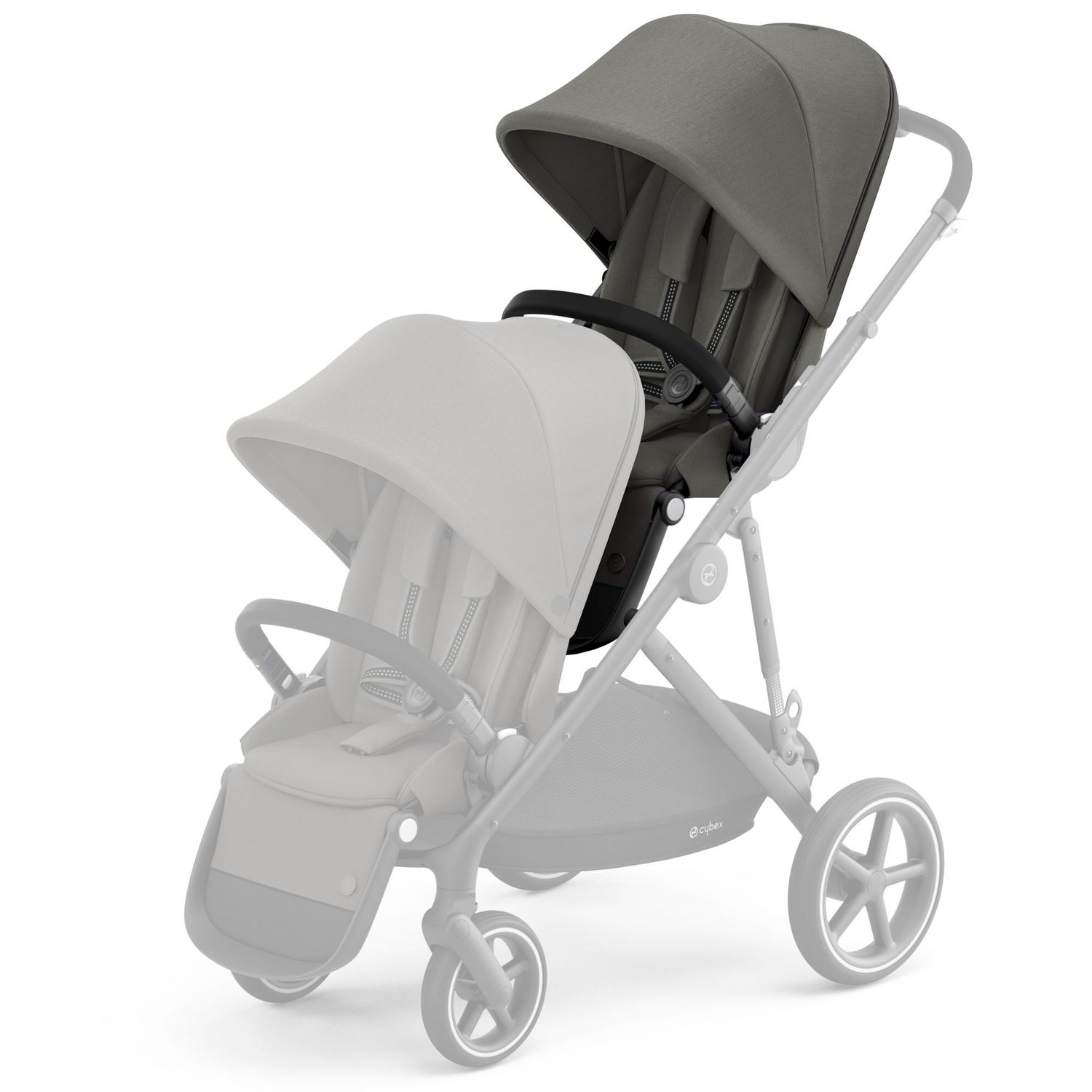 Блок прогулочный для коляски Cybex Gazelle S Cot TPE Soho с дождевиком Grey - фото 4