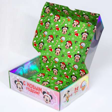 Коробка Disney подарочная складная«С новым годом!»Микки Маус 31х22х9.5 см