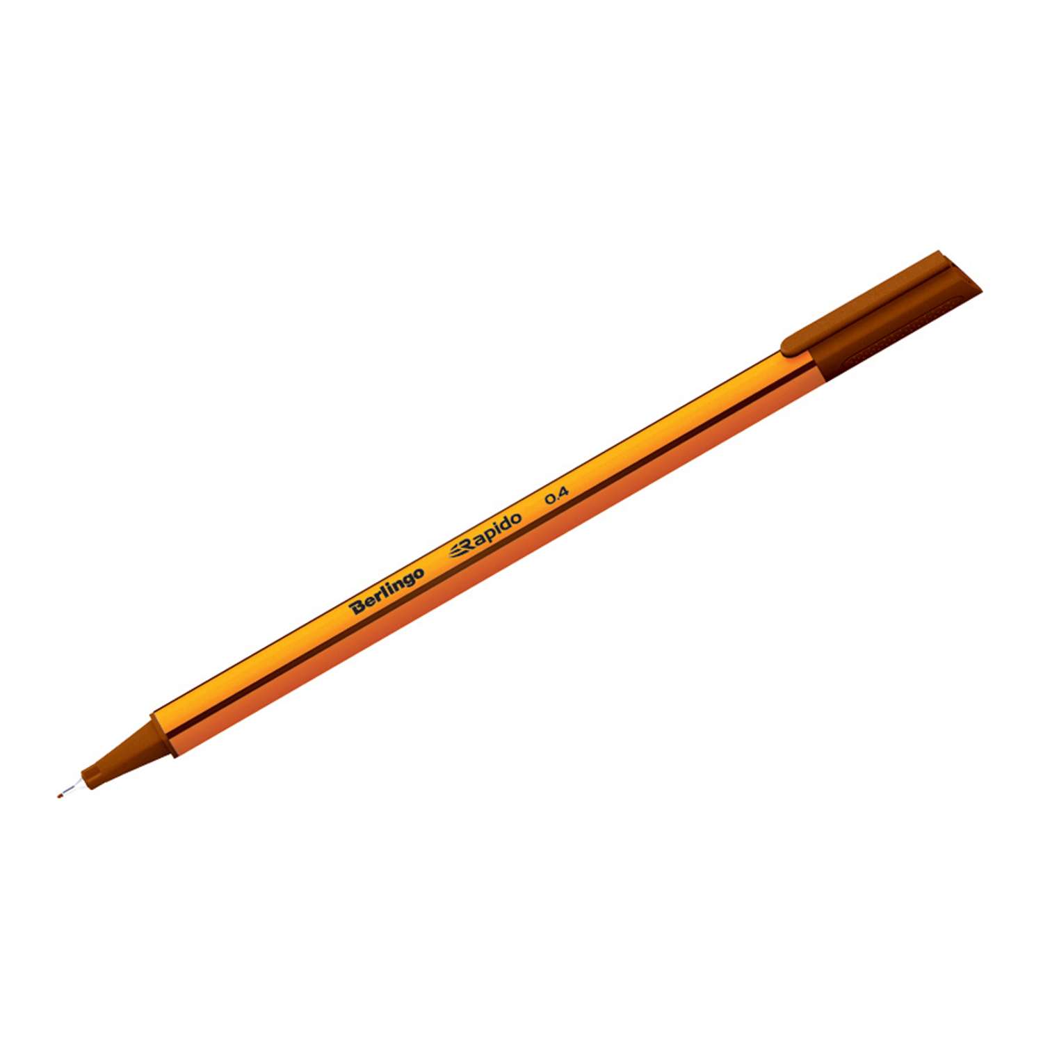 Ручка капиллярная BERLINGO Rapido коричневая 04мм трехгранная набор 12 шт - фото 1
