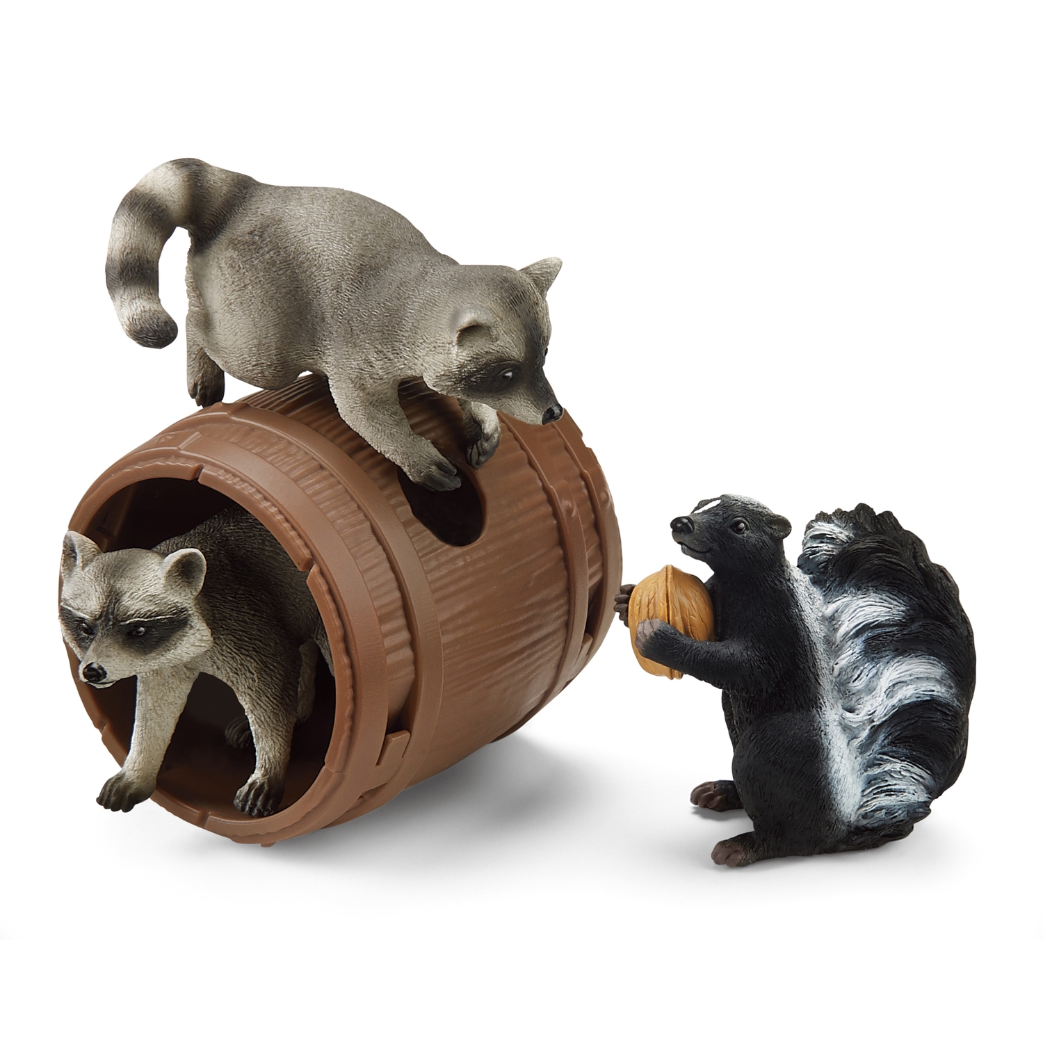 Набор SCHLEICH Охота за орехами Еноты и скунс 5элементов 42532 - фото 3