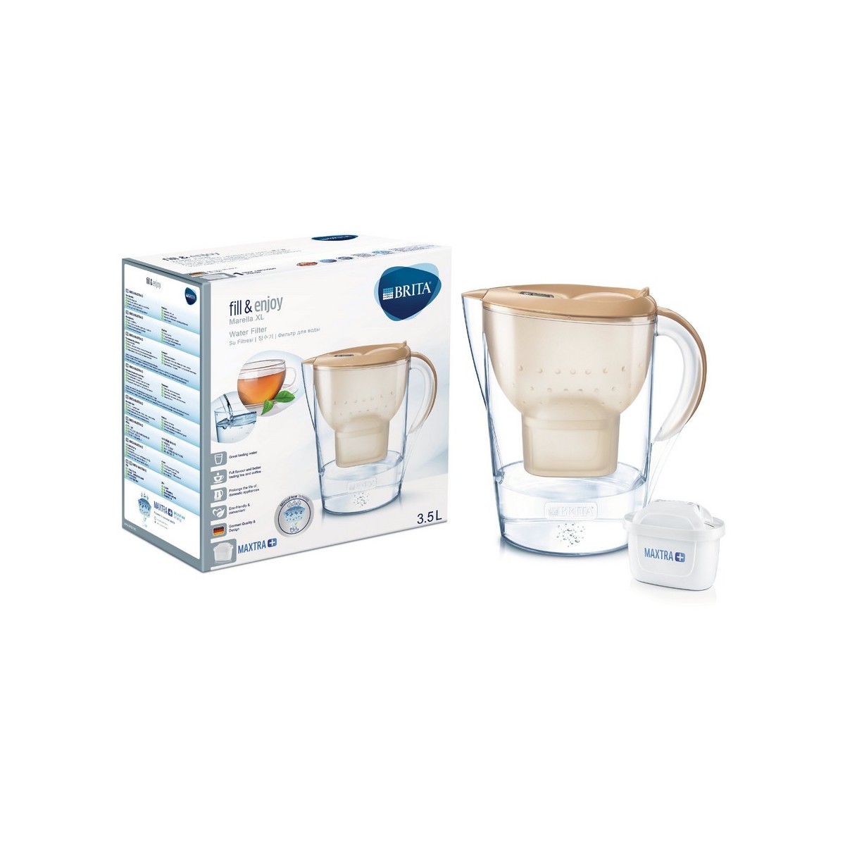 Фильтр-кувшин BRITA Marella XL Мемо MX+ капучино 3.5 - фото 1