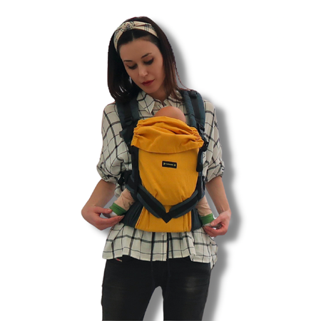 Рюкзак для переноски детей CaramelSling эргорюкзак Multisize Plus желтый-серый