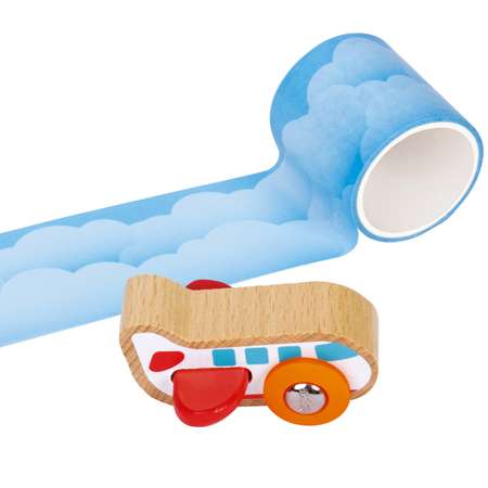 Детский игровой набор HAPE Деревянный самолёт с лентой облаков