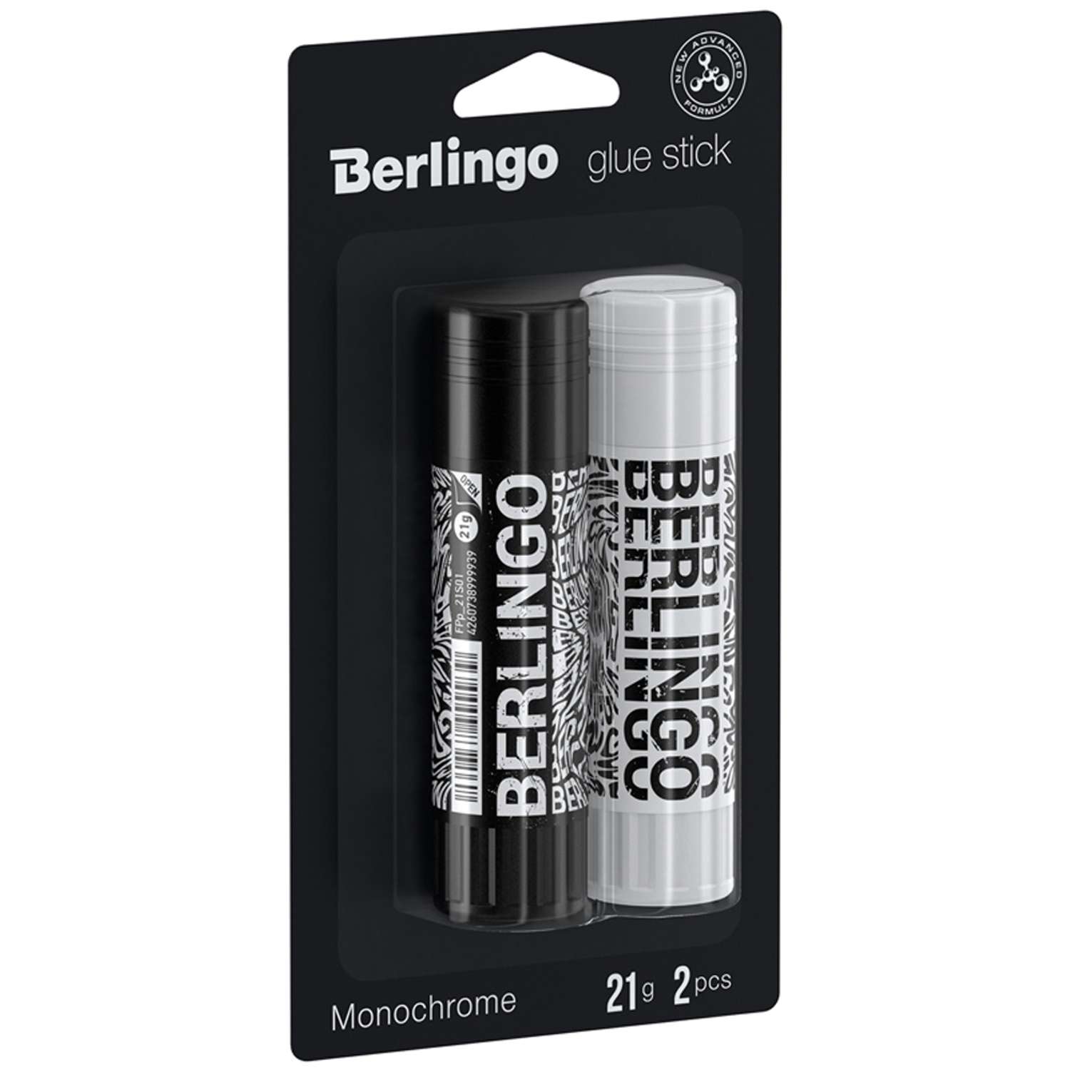 Клей-карандаш Berlingo Monochrome 21 г 2 шт блистер - фото 1