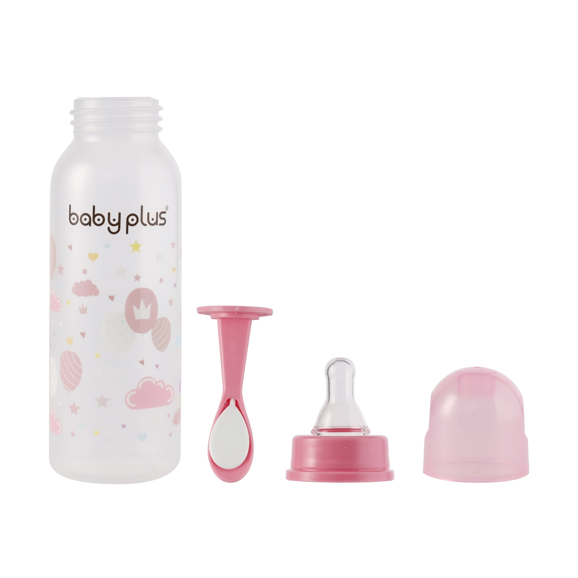 Бутылочка для кормления Baby Plus с ложкой и соской BP5114-C-2 250 мл розовая - фото 4