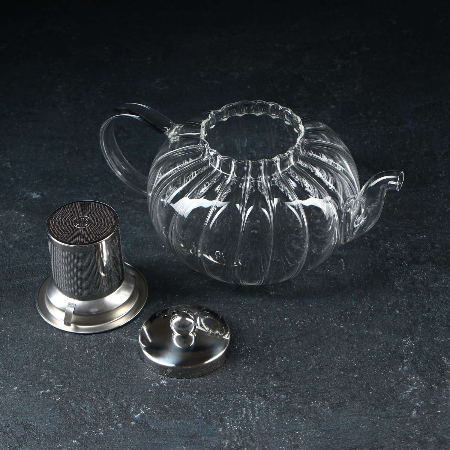 Чайник Sima-Land стеклянный заварочный с металлическим ситом «Диана» 1 л - фото 2