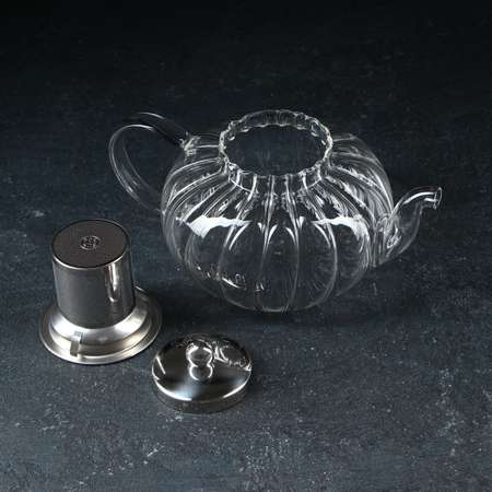 Чайник Sima-Land стеклянный заварочный с металлическим ситом «Диана» 1 л