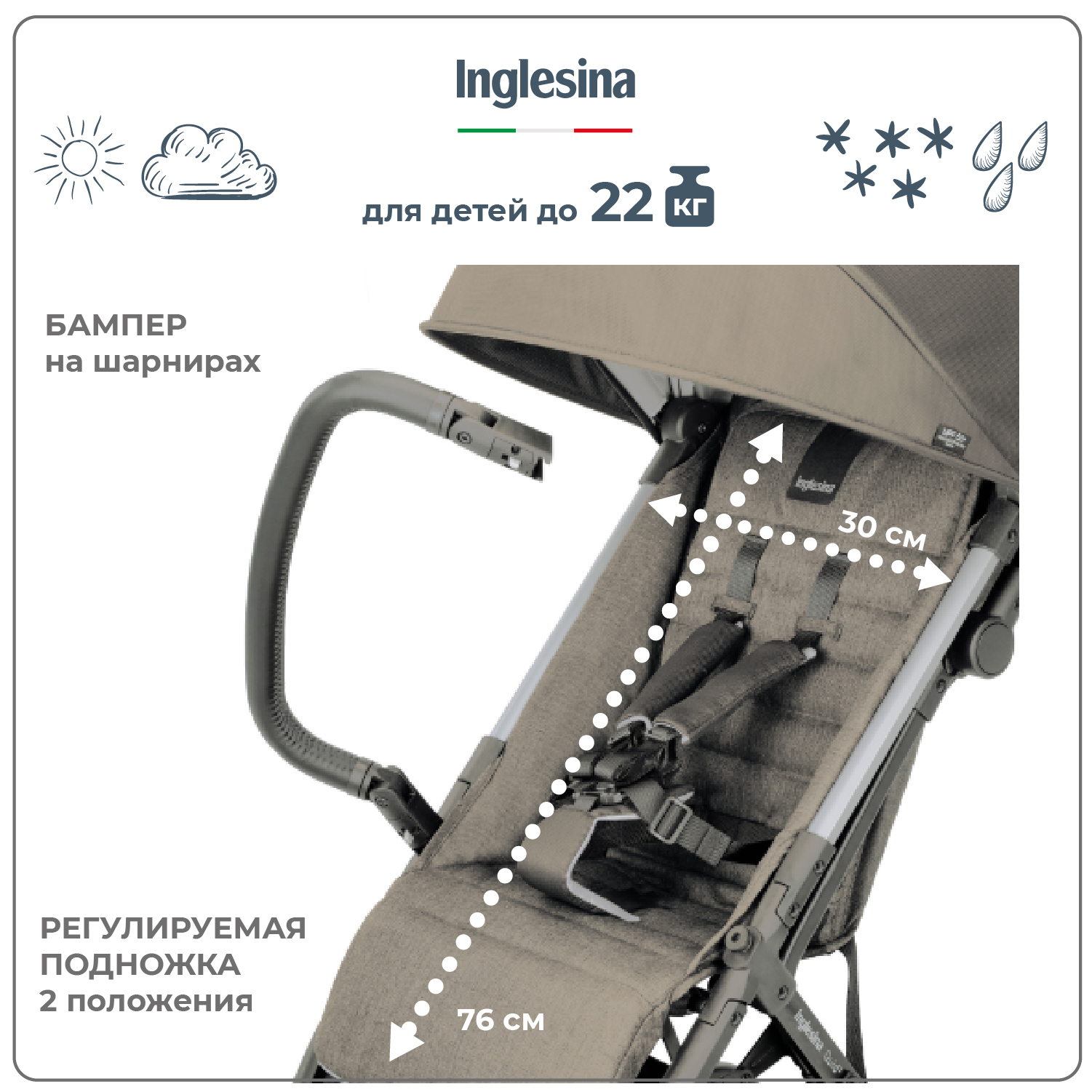 Прогулочная коляска INGLESINA Quid 2 Camel Beige - фото 4