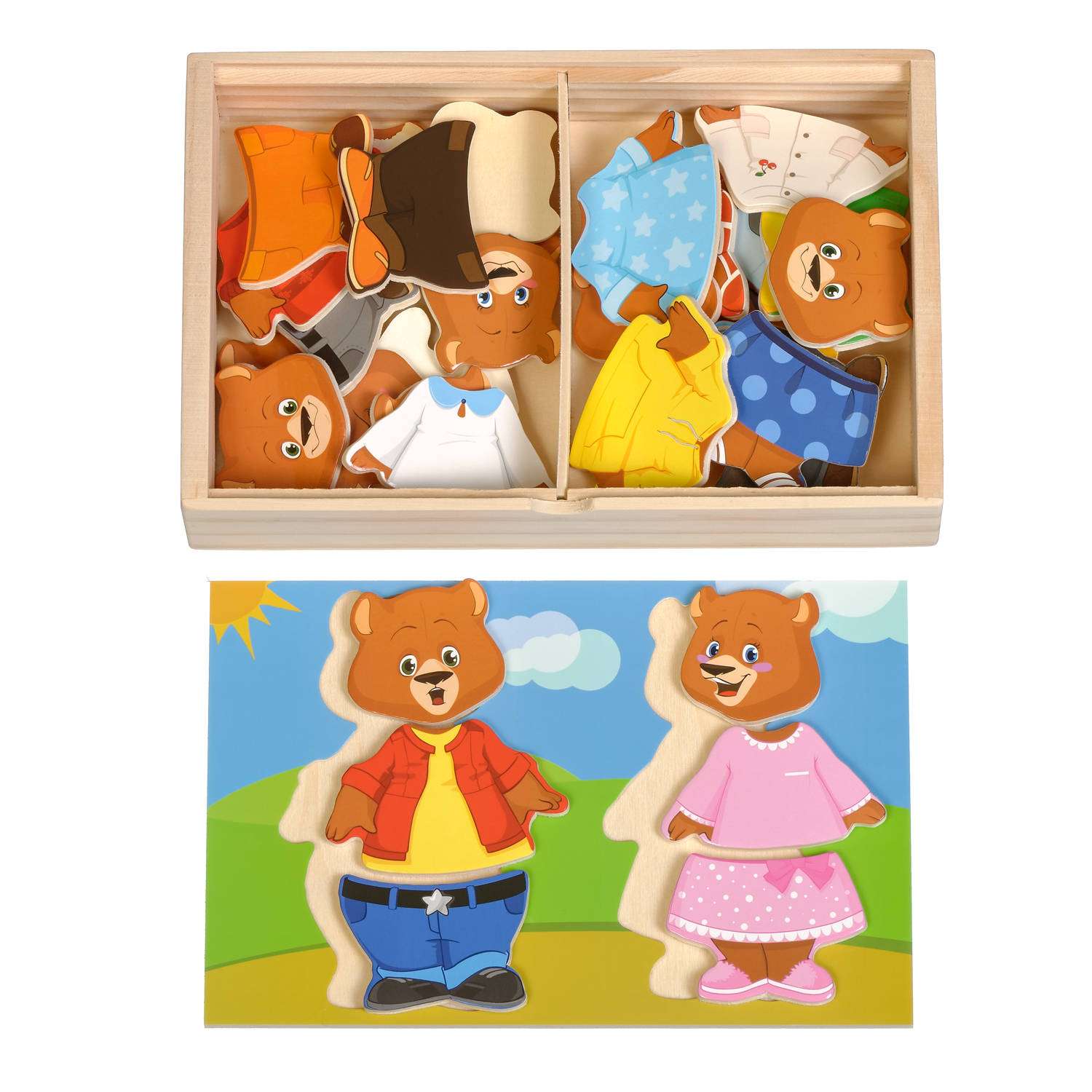 Деревянная игрушка МДИ Два медведя - фото 1