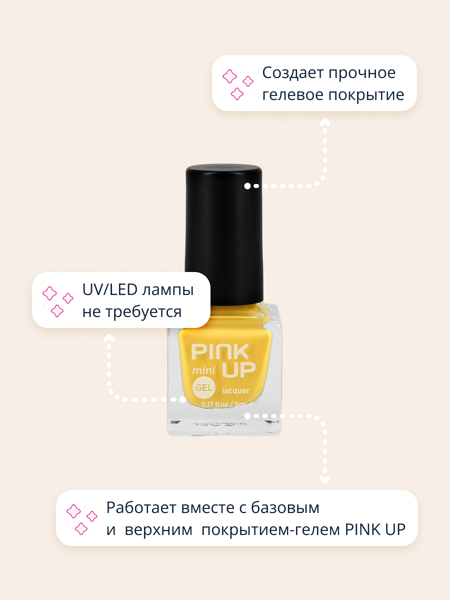 Лак для ногтей Pink Up mini gel с эффектом геля тон 28 5 мл - фото 2