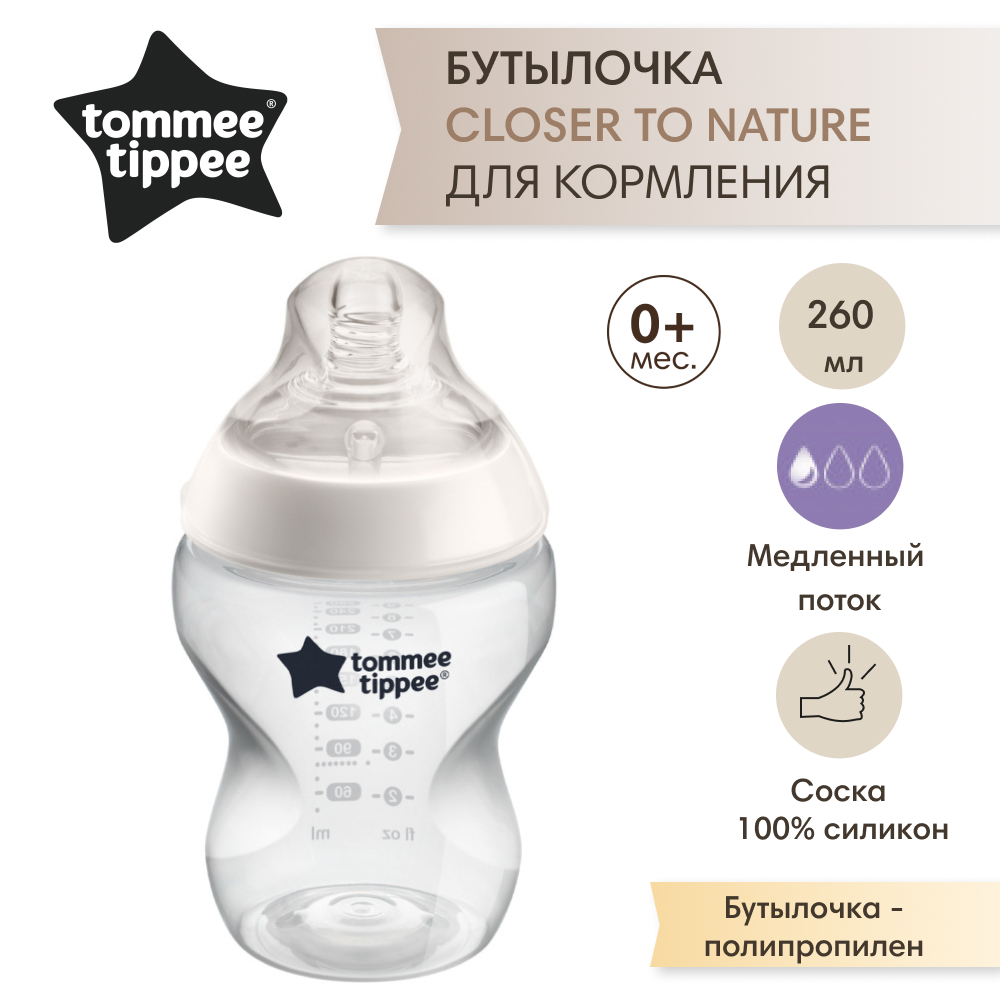 Бутылочка для кормления Tommee tippee Closer to nature 260 мл - фото 5