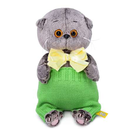 Мягкая игрушка BUDI BASA Кот Басик BABY в вязаных штанишках 20 см BB06302