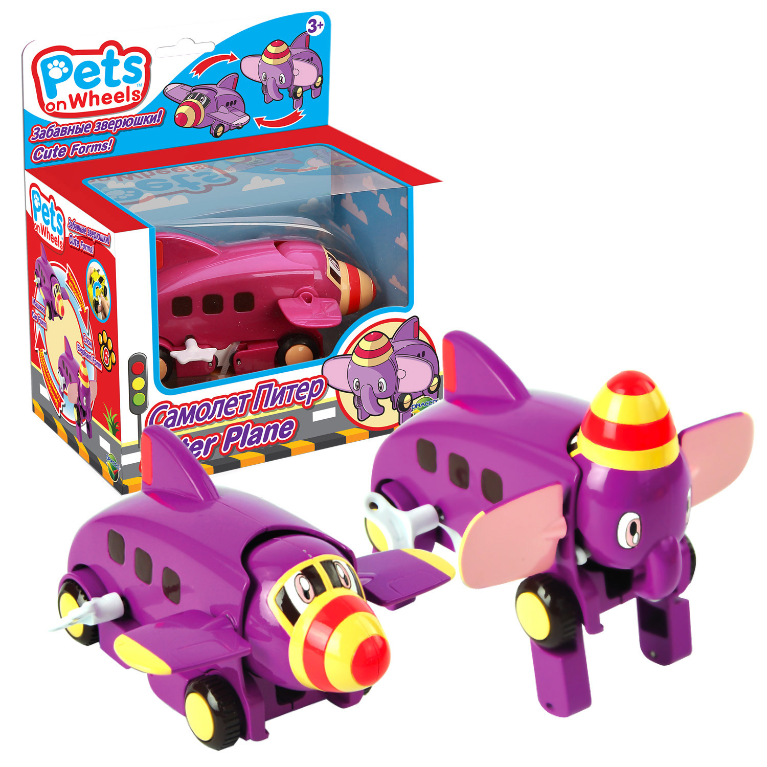 Игрушка Pets on wheels Самолет Слон - фото 2