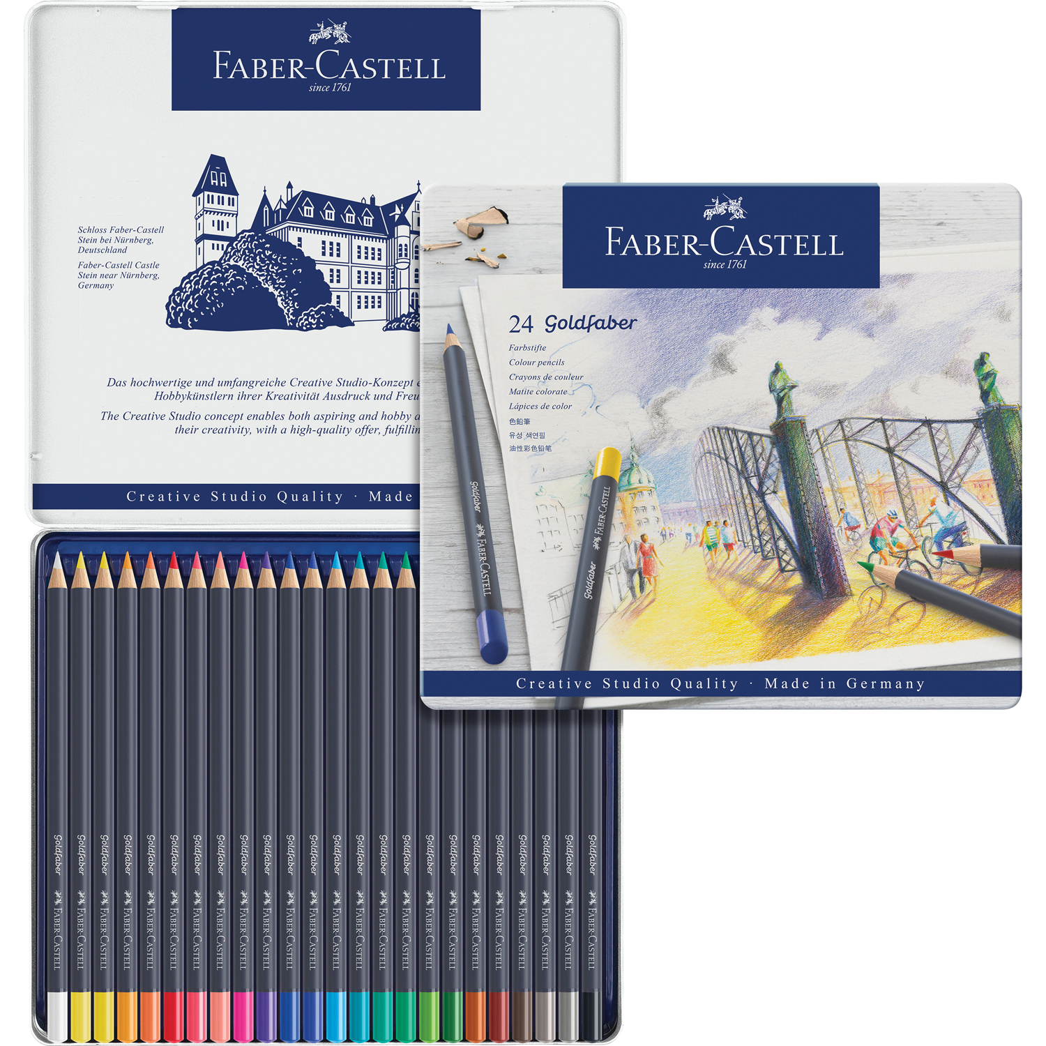 Карандаши цветные Faber Castell Goldfaber 24 цвета круглые - фото 3