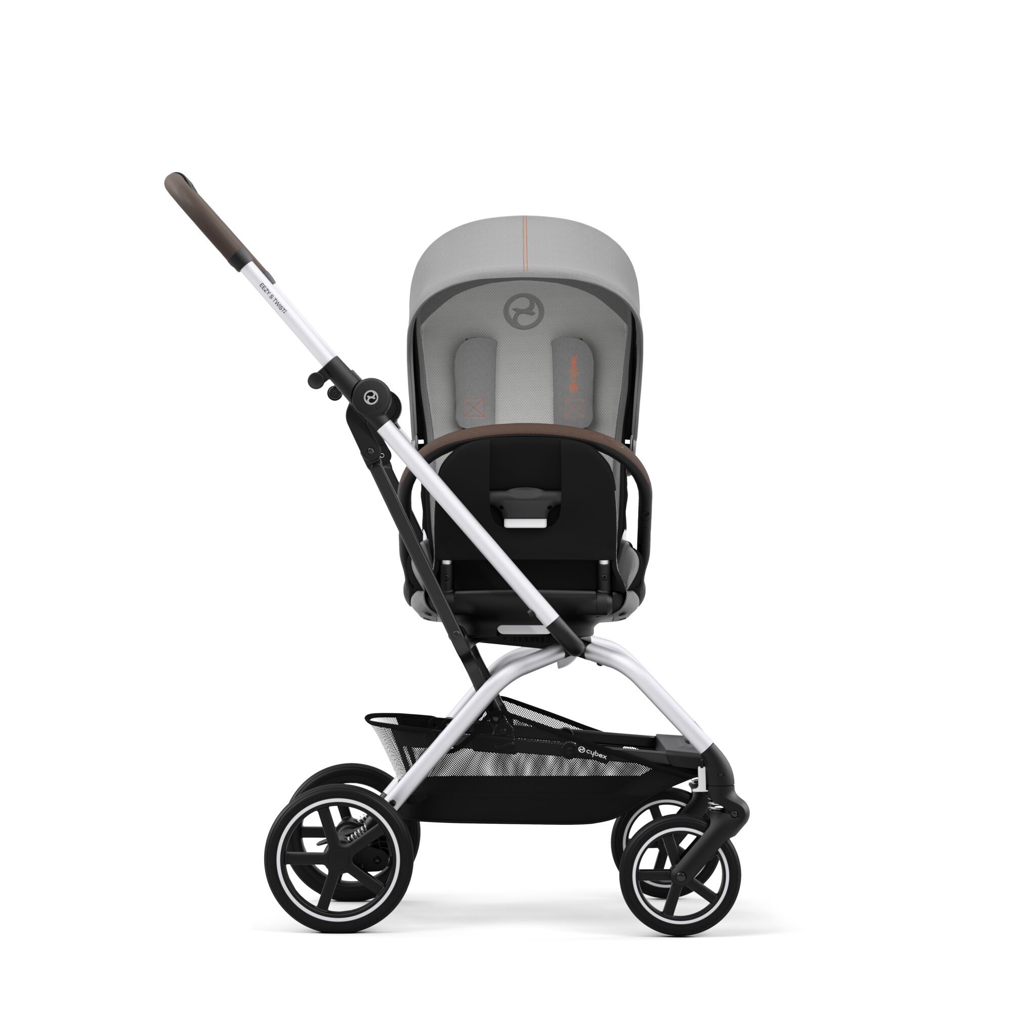 Коляская детская Cybex Eezy S Twist+ 2 SLV Lava Grey с дождевиком и бампером - фото 4