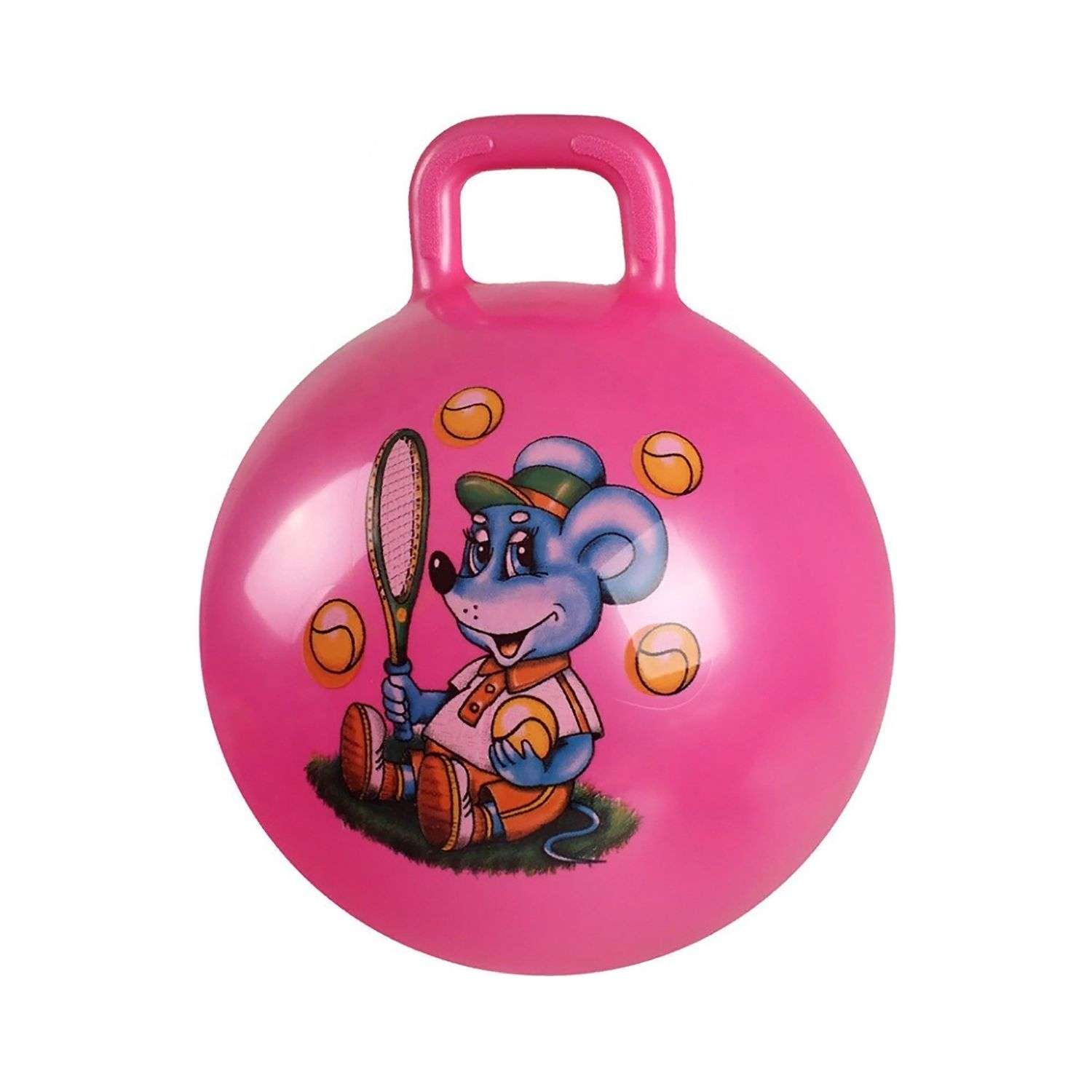 Мяч-прыгун Uniglodis с ручкой розовый - фото 1