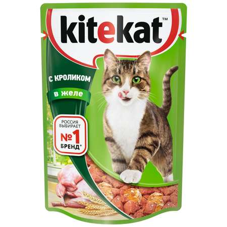 Корм влажный для кошек KiteKat 85г кролик в желе пауч