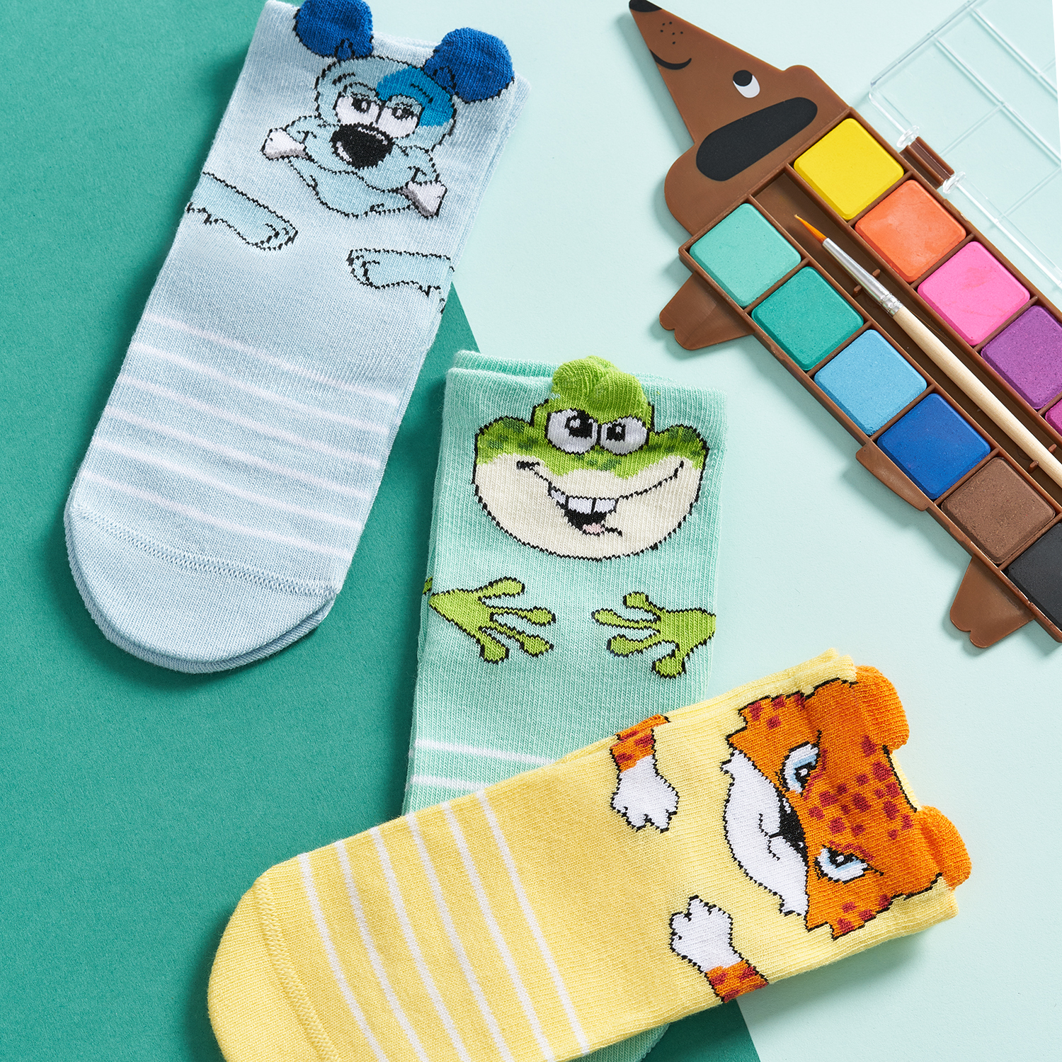 Носки Omsa OMSA kids Calzino 21P71 (зверята) Blu Сhiaro - фото 4