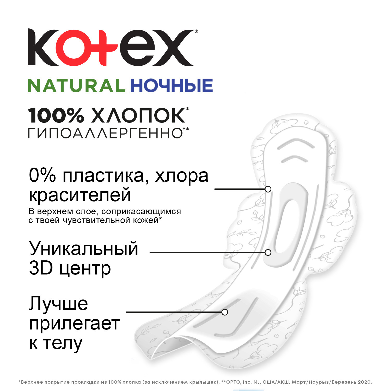 Прокладки KOTEX Natural ночные 6шт - фото 6