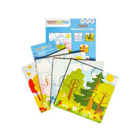 Пазл для малышей WOODLANDTOYS «Времена года» размер 1 картинки: 10×10×14 см