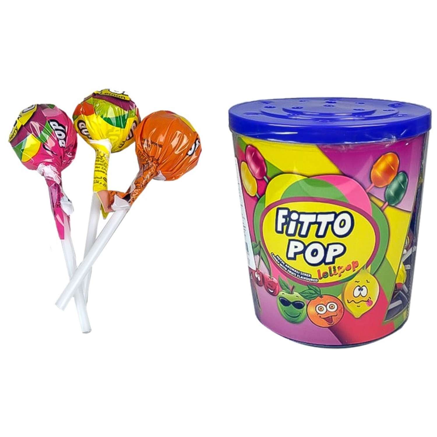 Карамель леденцовая Fun Candy Lab на палочке Fittopop ассорти вкусов 120 шт по 10 гр - фото 1