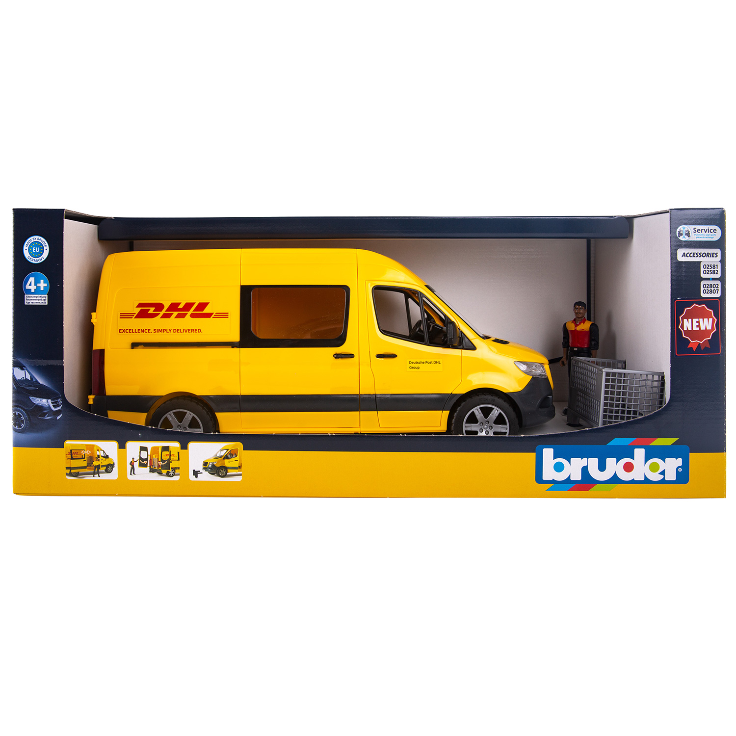 Фургон Bruder Mercedes Benz Sprinter Dhl с фигуркой 02-671 купить по цене  3999 ₽ в интернет-магазине Детский мир