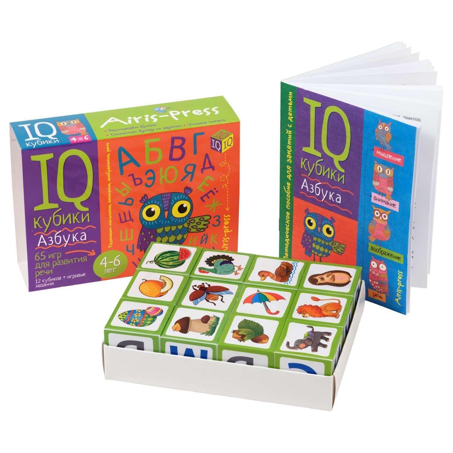 Набор Айрис ПРЕСС IQ кубики Азбука 65 игр для развития речи - фото 2