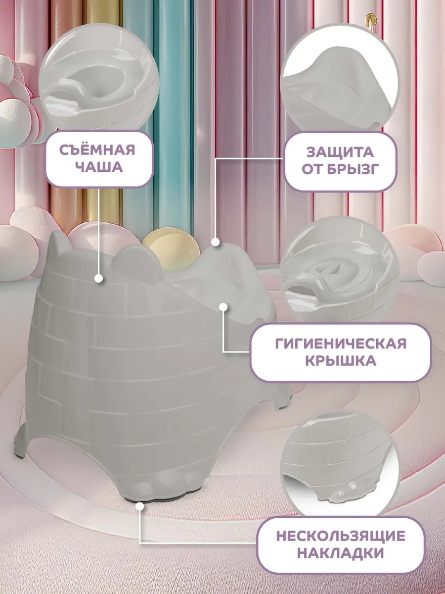 Горшок детский Компания Друзей анатомический с крышкой размер M - фото 3