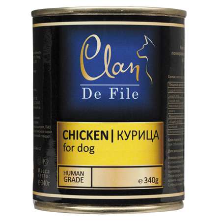 Корм для собак Clan De File курица консервированный 340г