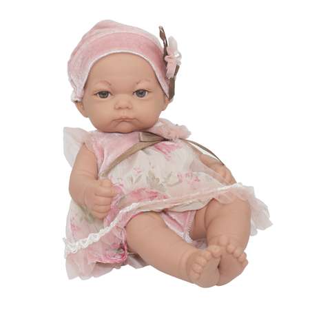 Кукла пупс 1TOY Premium реборн 25 см в нарядном розовом платьице и шапочке